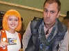 Nathan Head with Leeloo Dallas Cosplay at Wales Comic Con April 2017